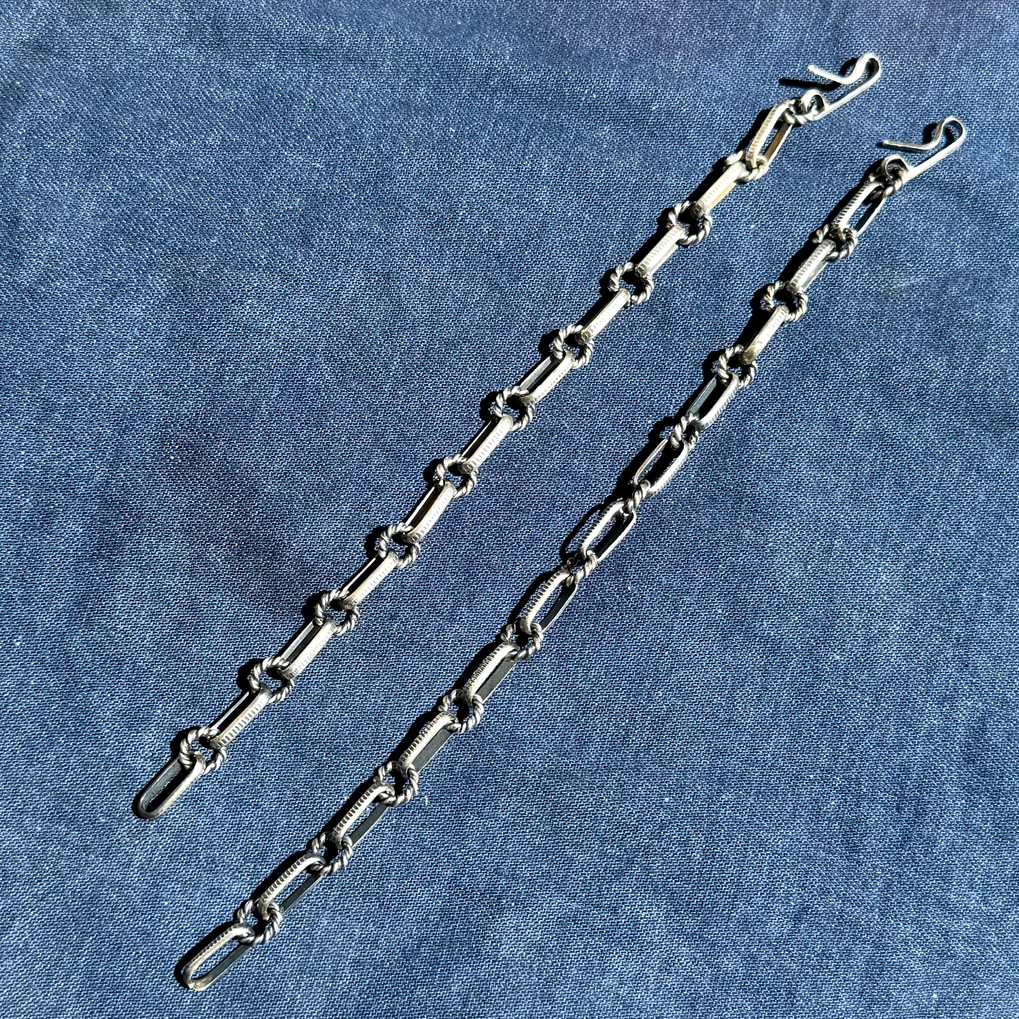 Navajo Chain Bracelet （Half Round Stamped Link） Size M ナバホ