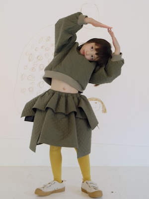 【26AW】folkmade(フォークメイド)Quilted Puff Skirt OLIVE GREEN(M/L)スカート キルティング カーキ