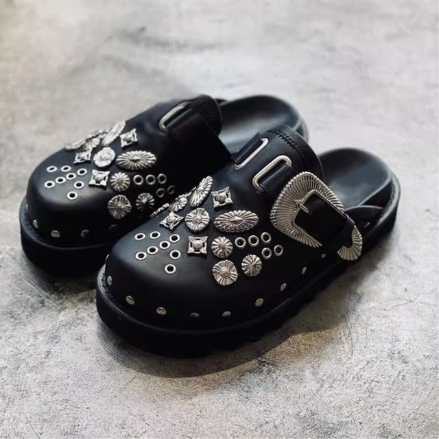 Studded Platform Mule Slippers (ME301)