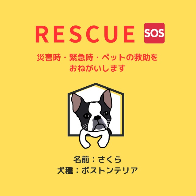 塩ビ素材ステッカー1枚　【レスキュー】　