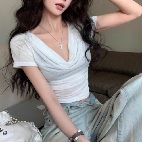 2wayネックシアータックトップス ・11028