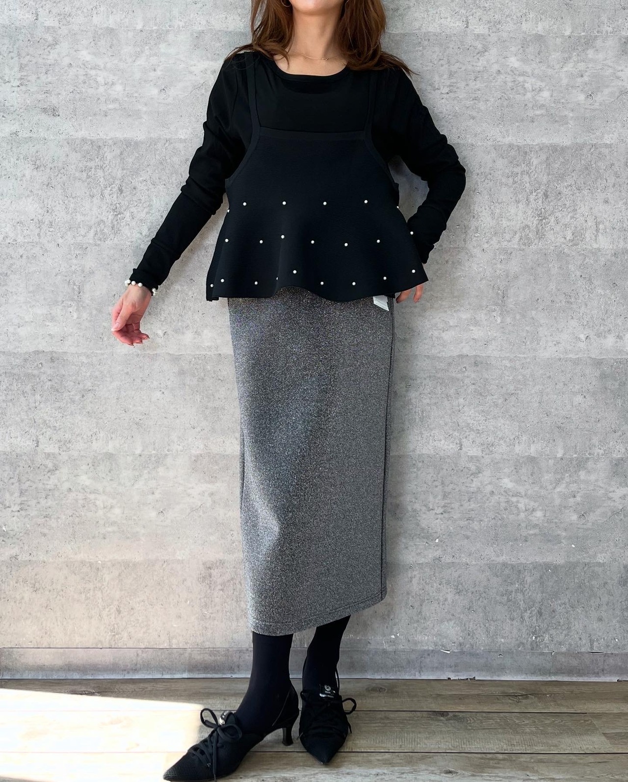 アンナケリー  Annakerry パールニットキャミソール