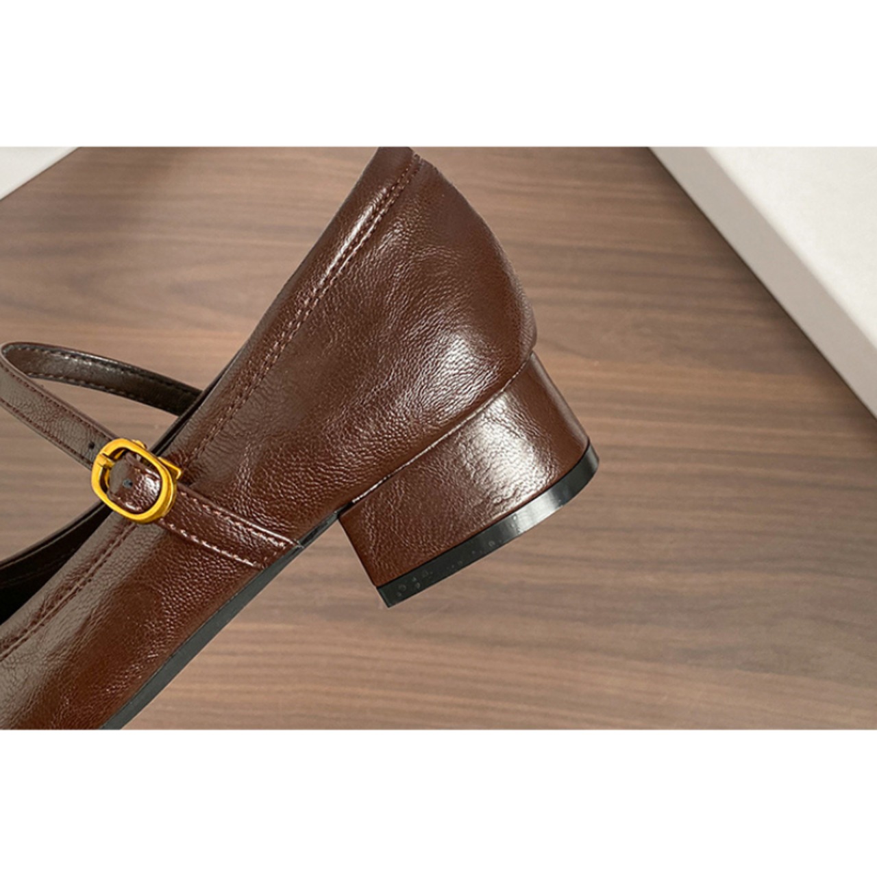 スクエァトゥストラップシューズ ヒール高さ2Type W10313