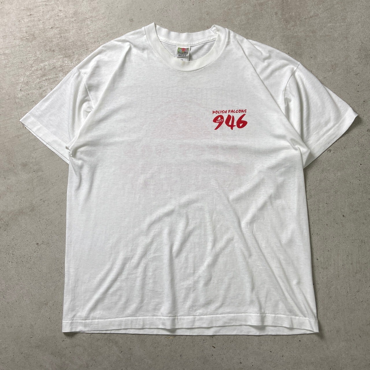 90年代 FRUIT OF THE LOOM BEST 企業ロゴプリントシャツ Tシャツ 
