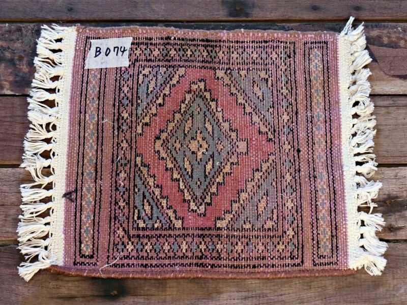 RAGB074 ヴィンテージ ミニラグ トライバルラグ 絨毯 31cm×29cm | 古着