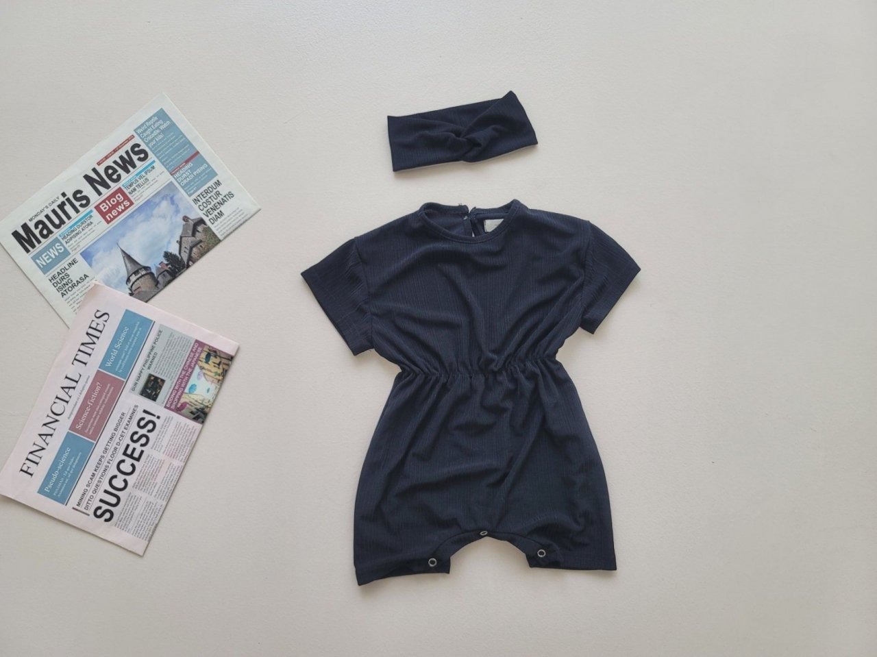 [Moran bebe] Cool Pleats Bodysuit Set-up / [모란] 쿨플리츠슈트세트