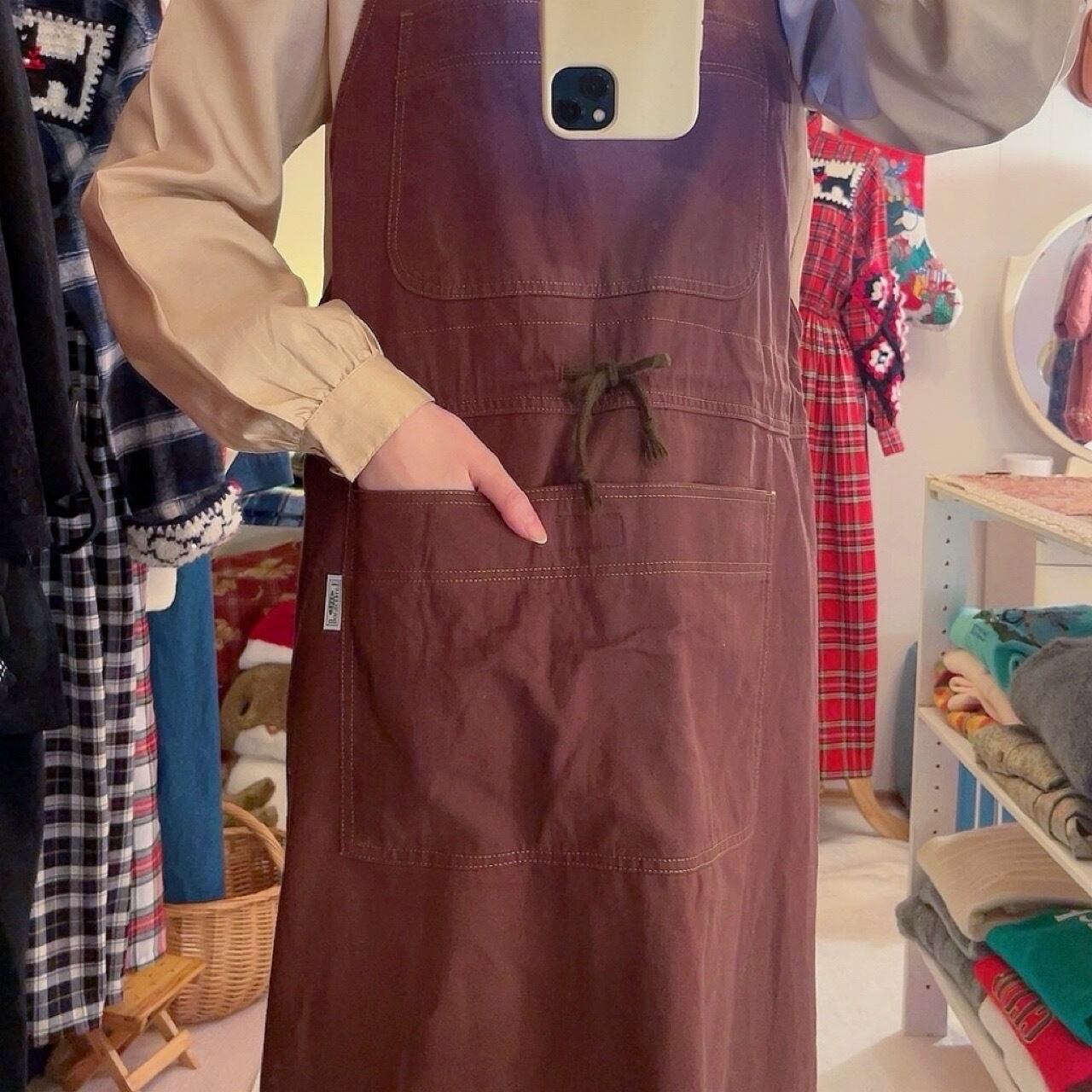 dog wappen brown pocket jumper skirt