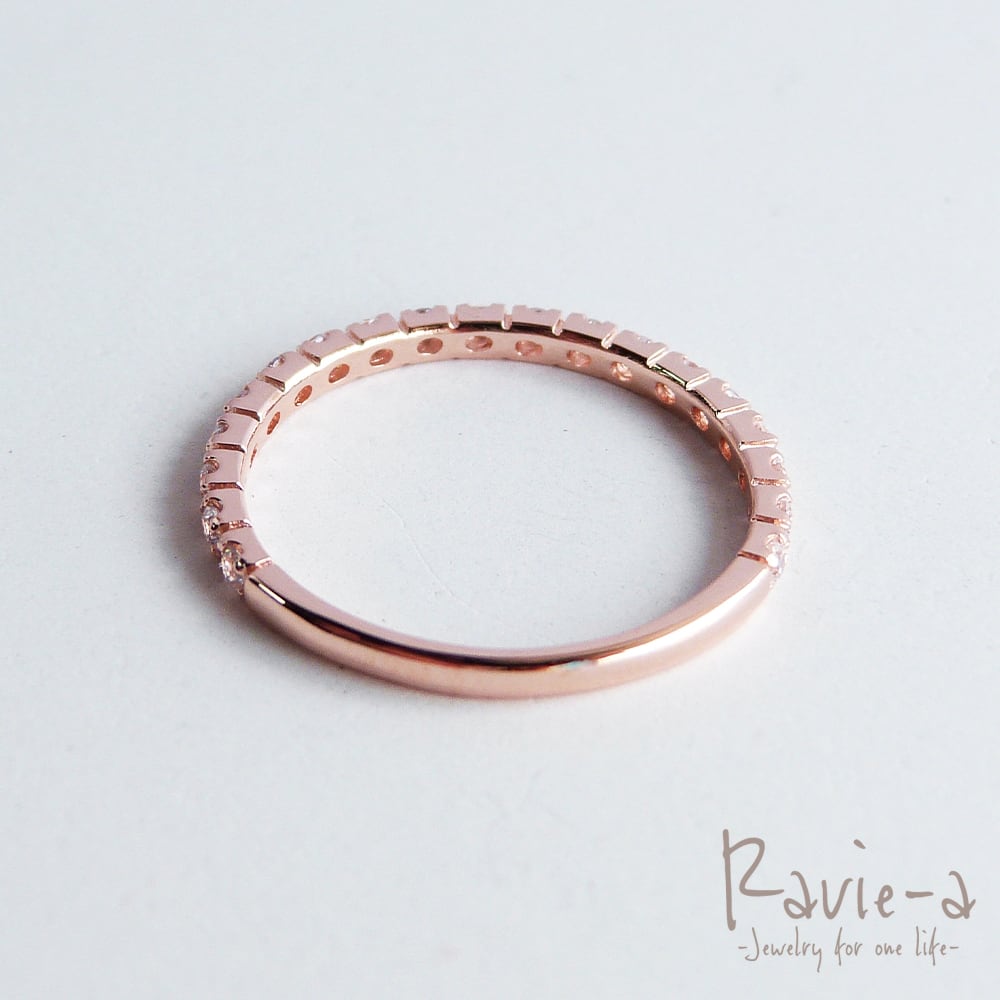 ピンキーリング エタニティリング 極細 シルバー925 プラチナ ピンク