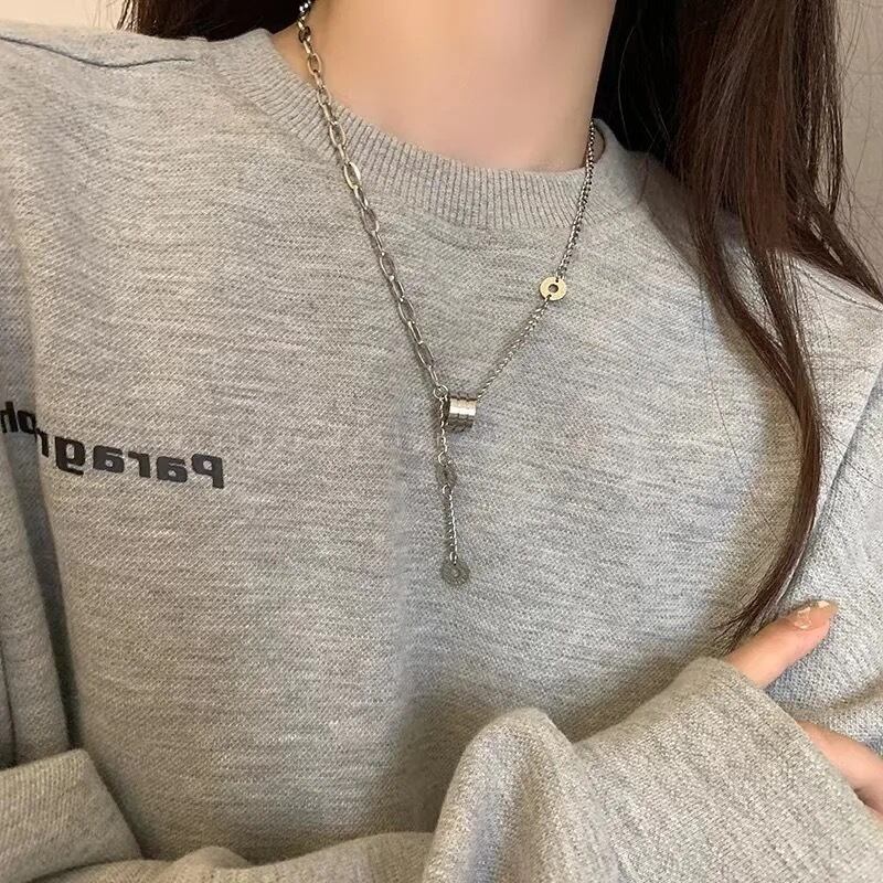 金アレ対応 316L カジュアルクリップチェーンネックレス (0166)