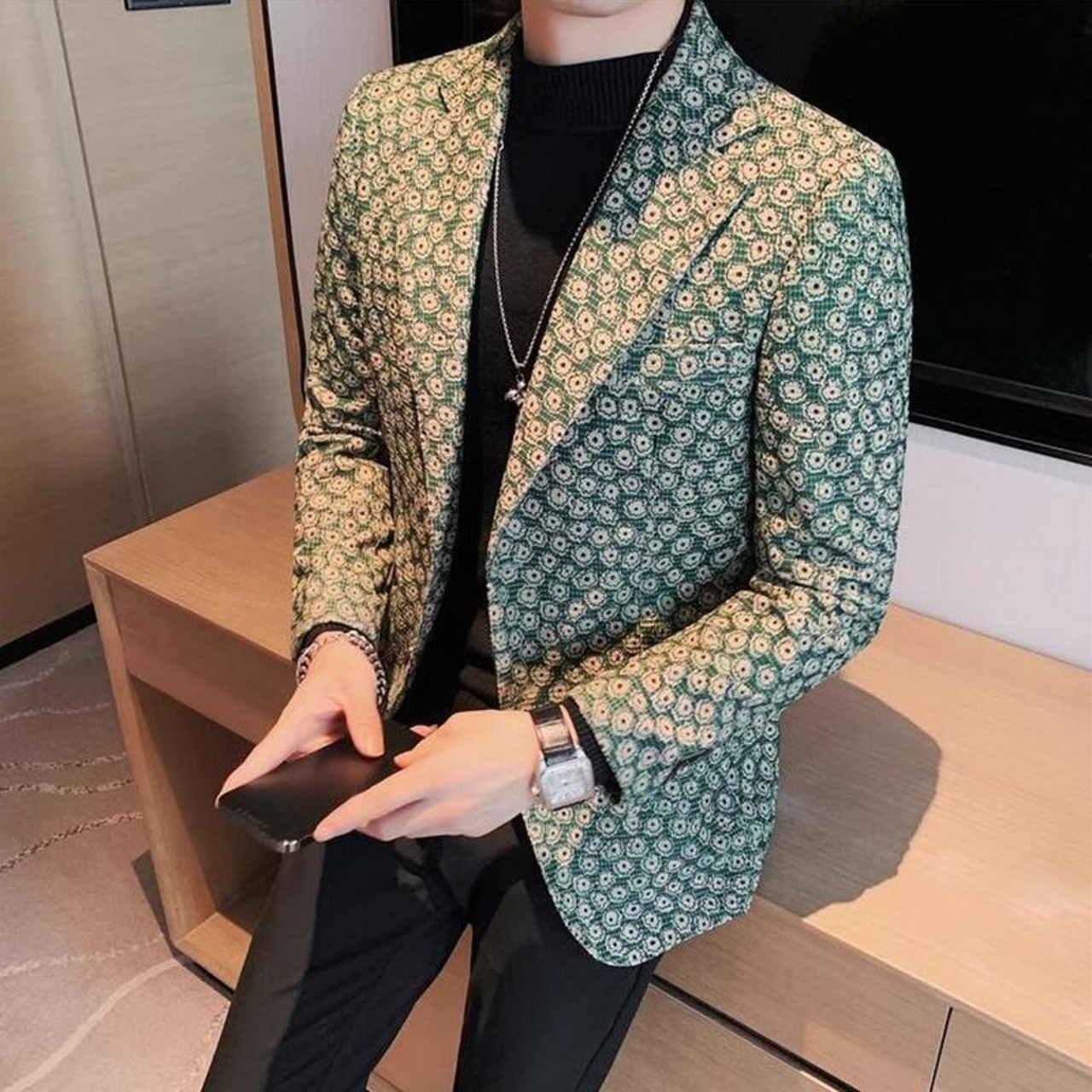 corduroy floral suit jacket 00203