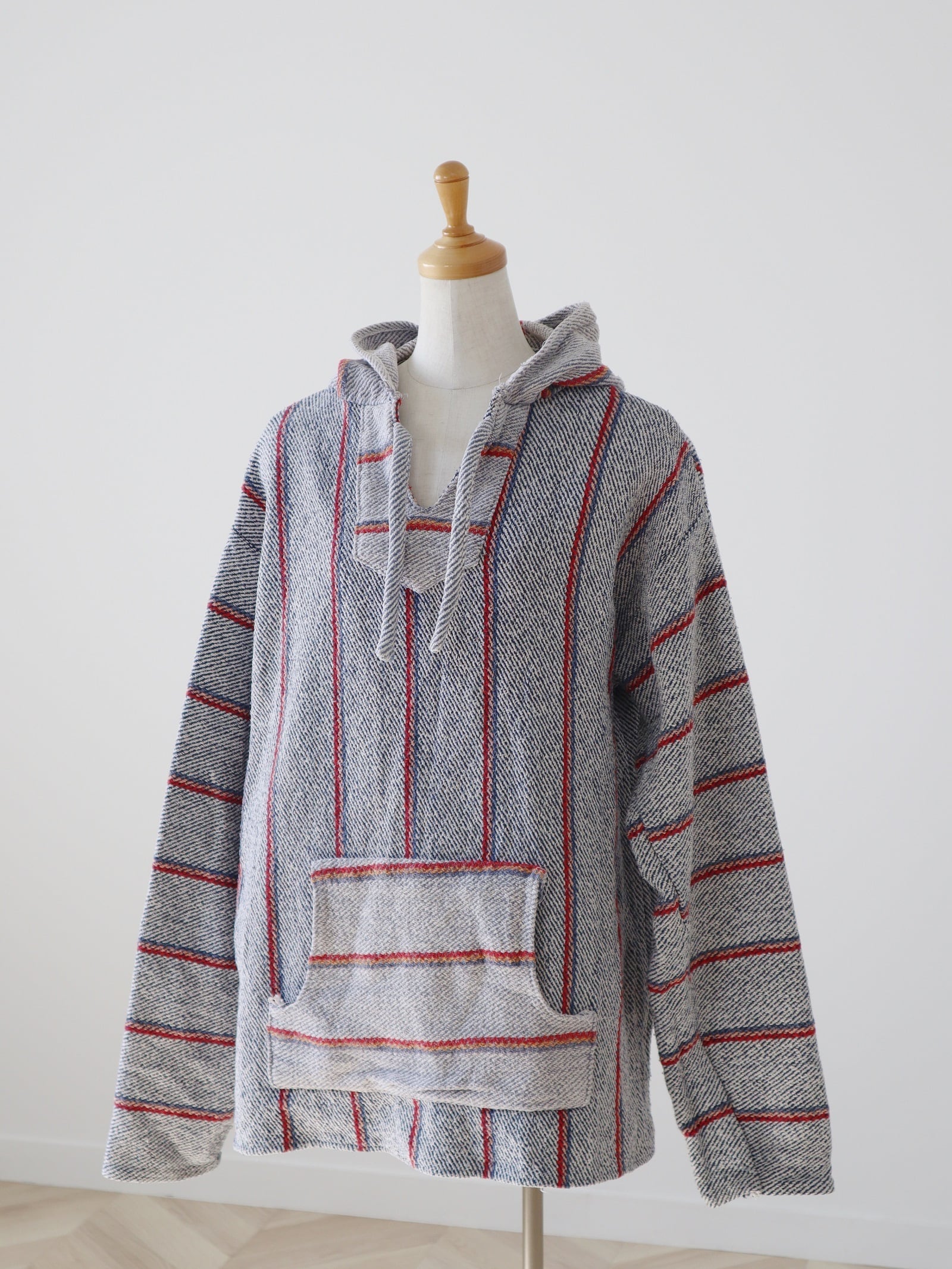 Striped pattern mexican parka(BL)