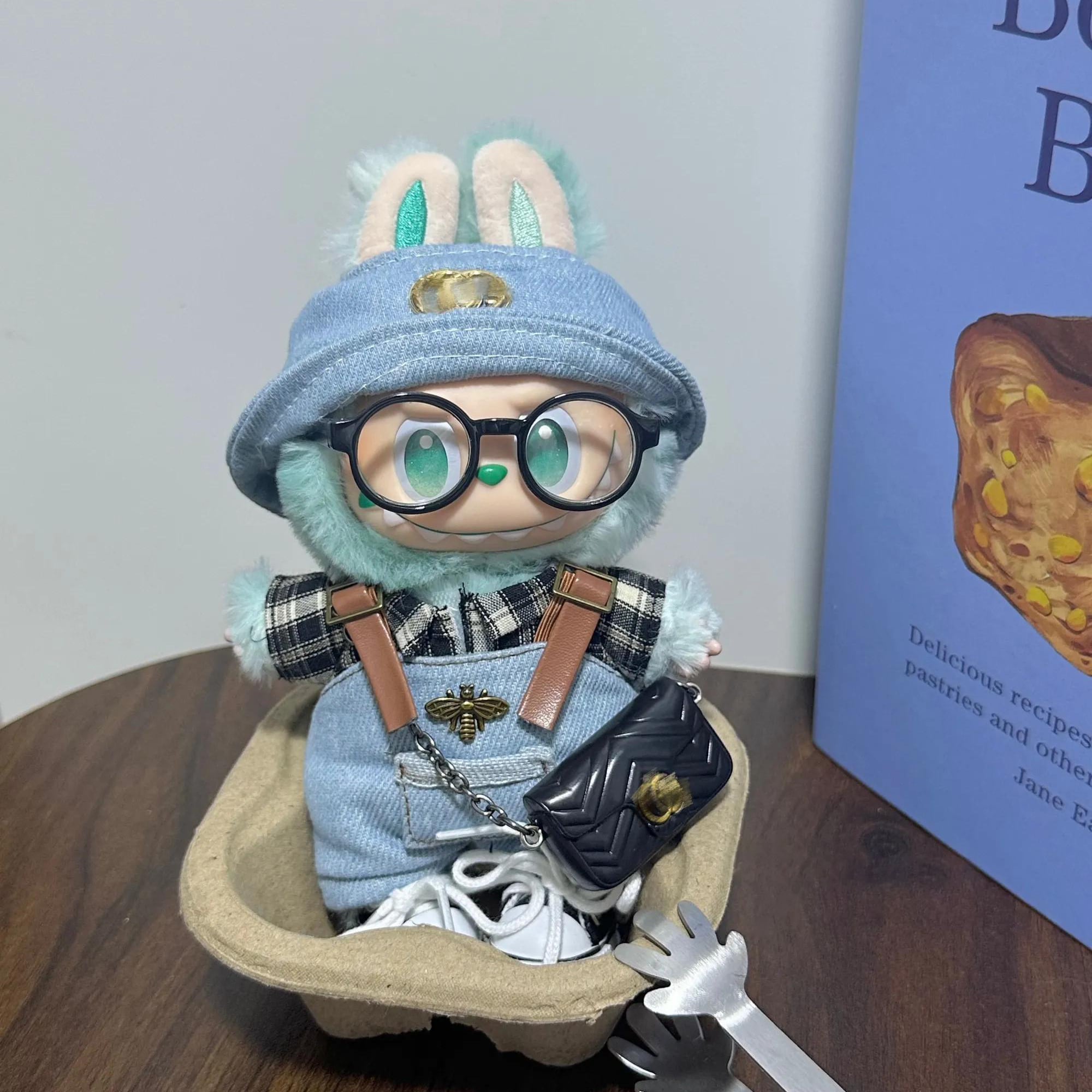 Labubu 定番デニムコーデ!カッコ良さがきまる♡labubu ドール服セット 普段使いのオールインワン 15cm/17cm 兼用 カジュアルで可愛い