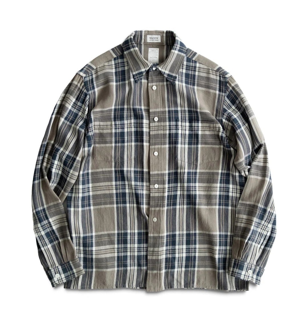 20AW新品！【WASEW】CHECK ONE SHIRT チェックワンシャツ WASEW CHECK ONE SHIRT (GRAND NAVY) | BOW & ARROW WEB STORE
