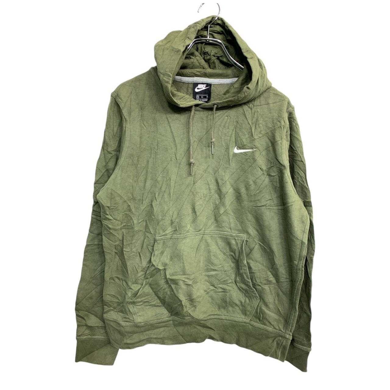 NIKE ロゴスウェット パーカー Mサイズ ナイキ オリーブグリーン 古着 