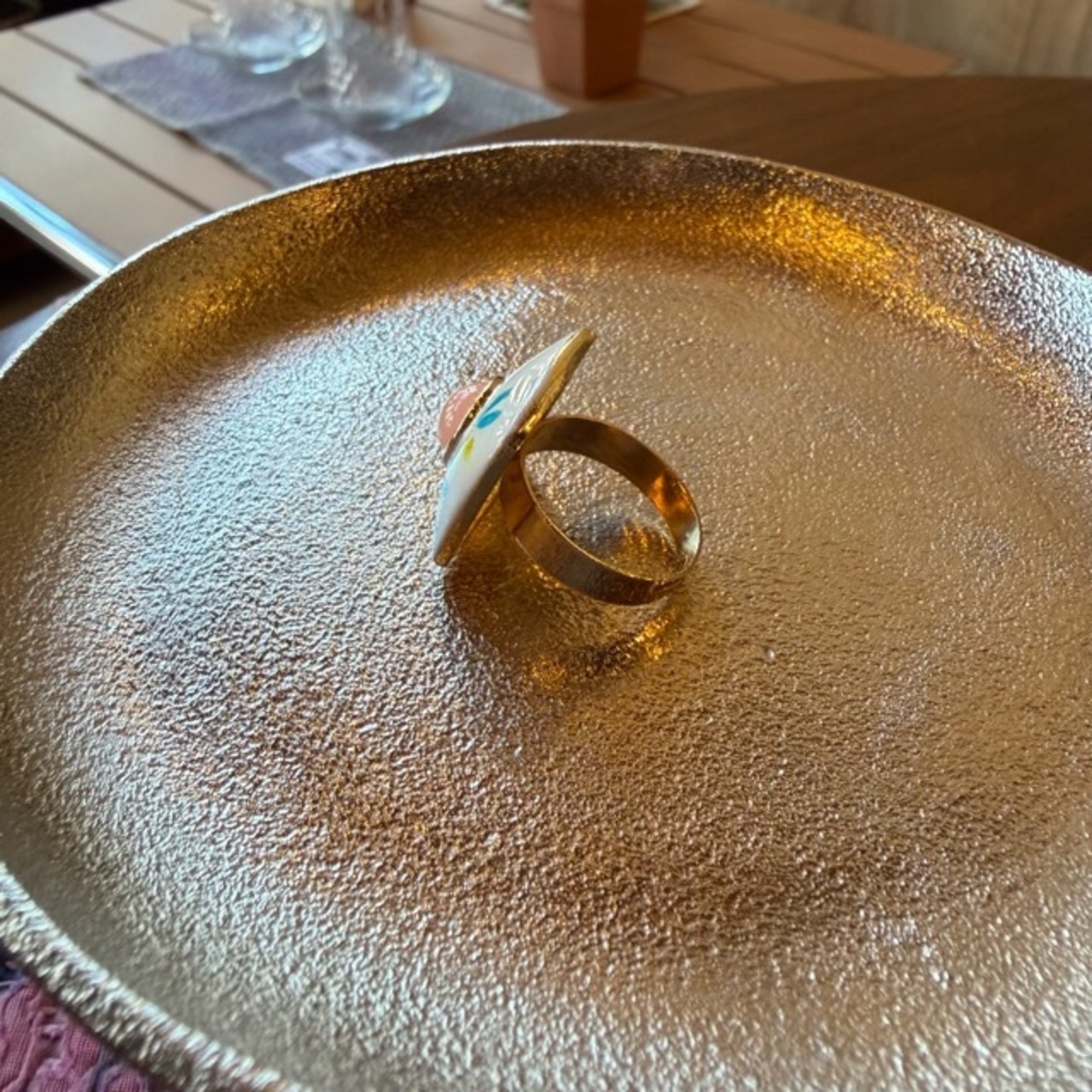 TOPANGA Jewelry  FOLK Art Ring Square 　フォークアートリング　スクエア　　指輪　リング　フラワー　　Ring　
