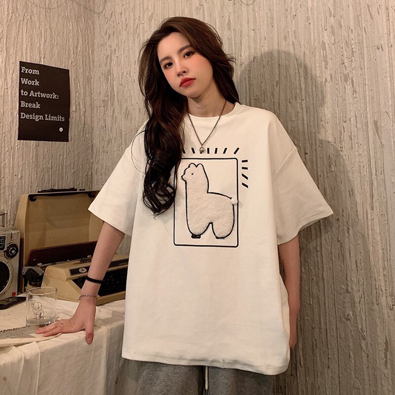 ホワイトTシャツ サマールーズトップス 夏物 スーパーモール43075503171