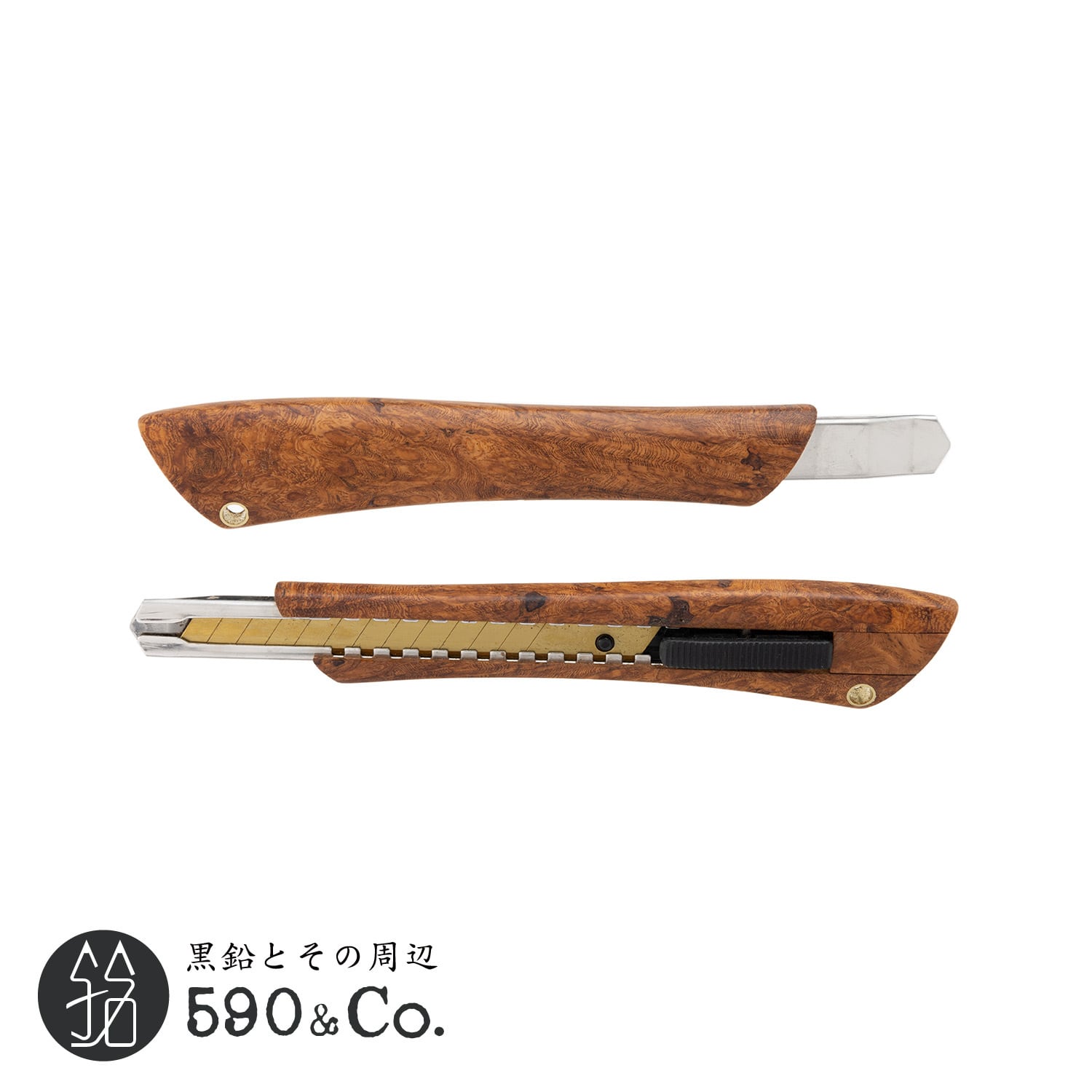 【Flamberg/フランベルク】木製カッターナイフS型 (花梨瘤杢) D 590Co.