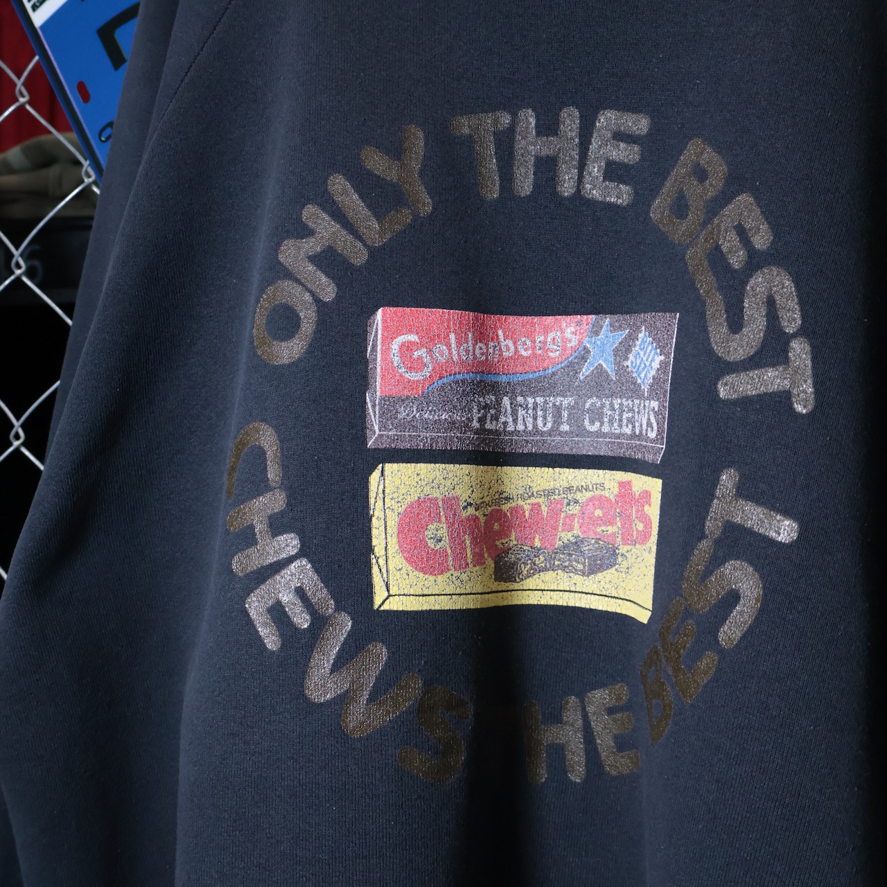 80s〜90s Vintage Goldenberg’s Chews 企業スウェット 黒