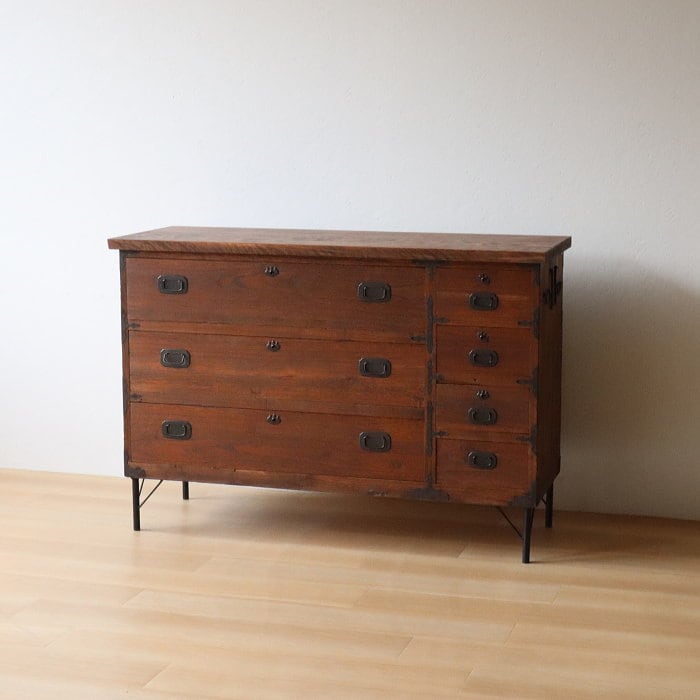 アンティーク 鉄脚 引出し7杯 チェスト タンス 古家具 無垢材 | RENOKA