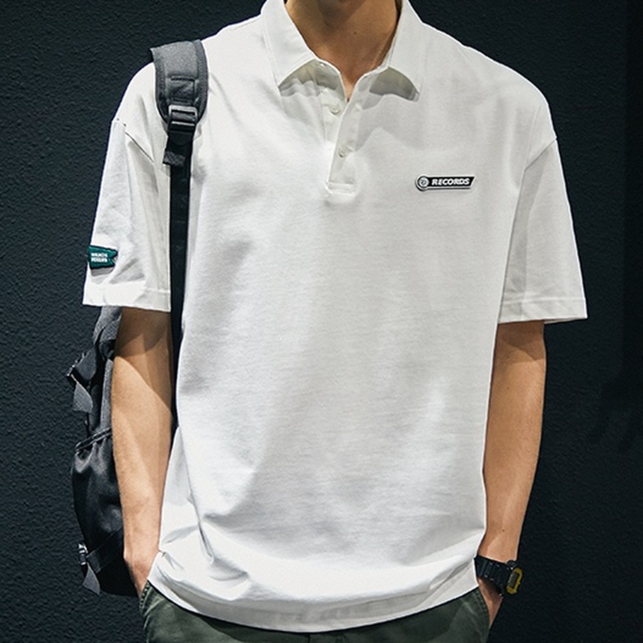 Short-Sleeve Polo Shirt Pocket ◇2color H0313