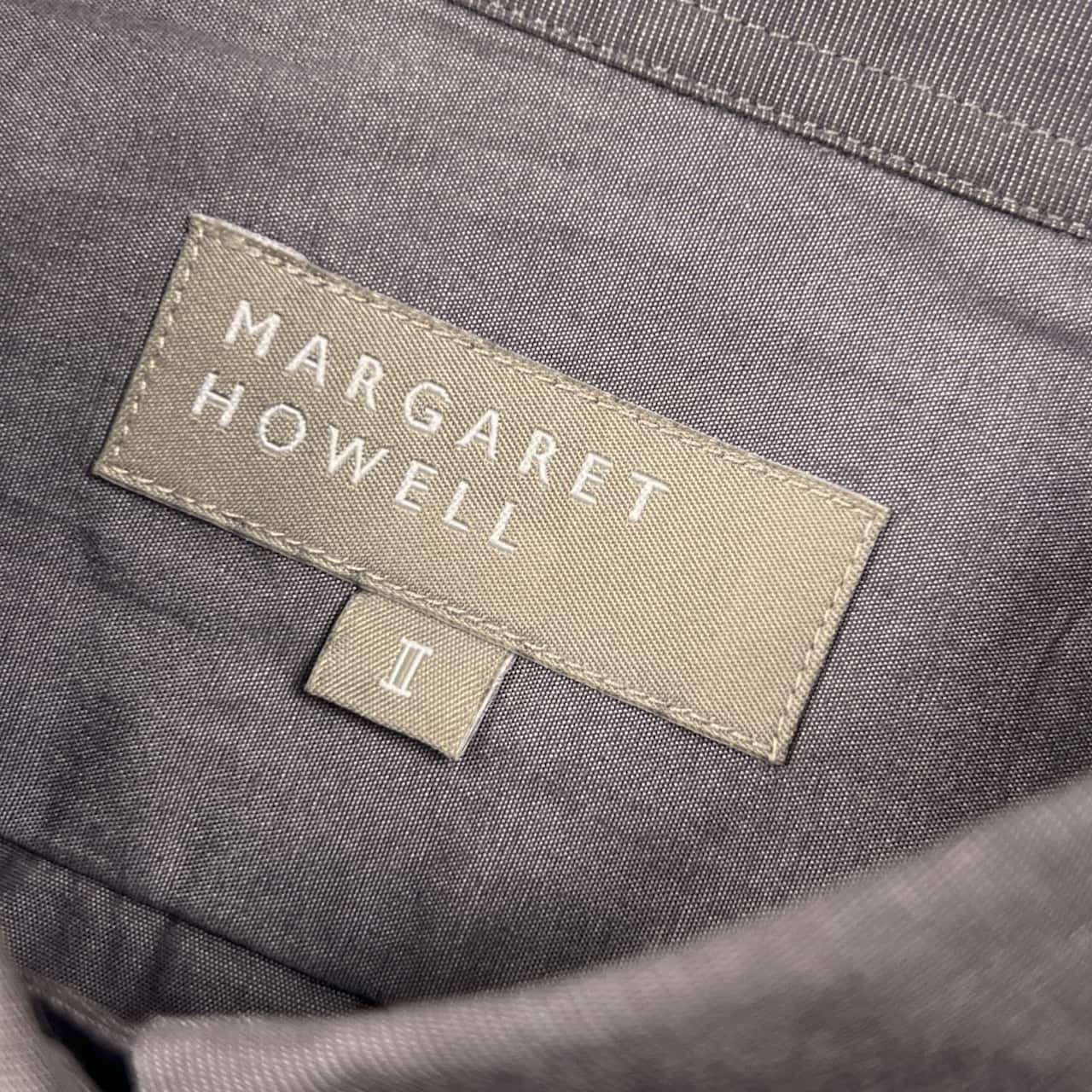 MARGARET HOWELL マーガレットハウエル 比翼 長袖シャツ 2/グレー レディース