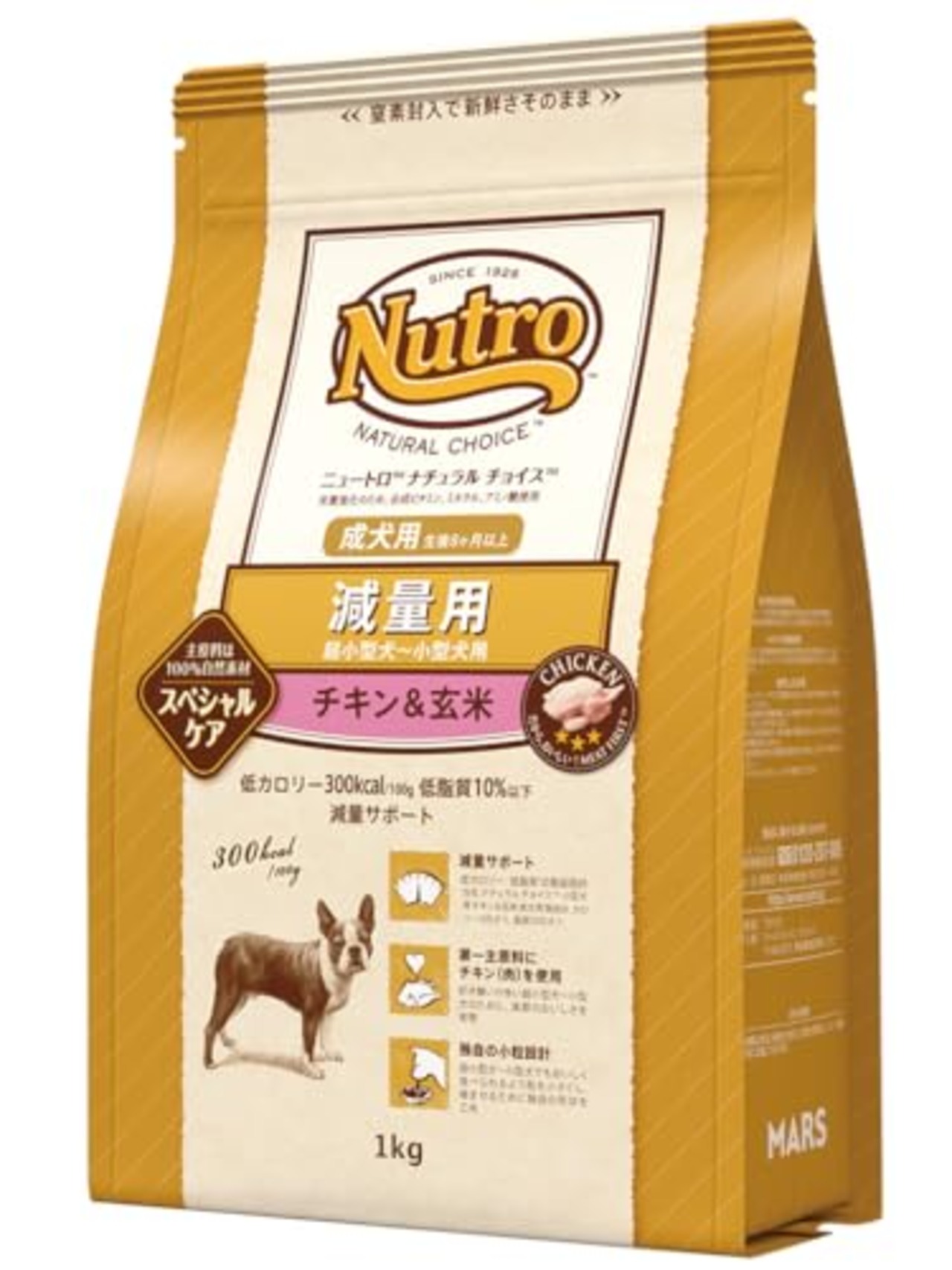 Nutro ナチュラルチョイス 超小型犬~小型犬用 減量用 成犬用 チキン&玄米 1kg ドライフード 小粒 総合栄養食 ドッグフード 犬 お試し 自然素材 香料・着色料 無添加 ニュートロ