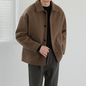 Single-breasted wool-cotton jacket   c-074