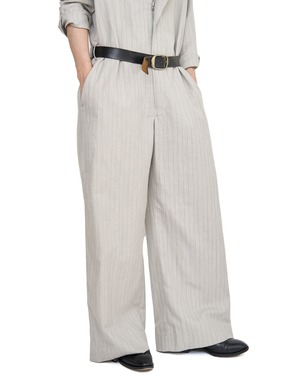 m's braque "ASSYMMETRIC ONE-SIDE LAPEL JUMP SUIT 〔NATURAL STRIPE〕"
