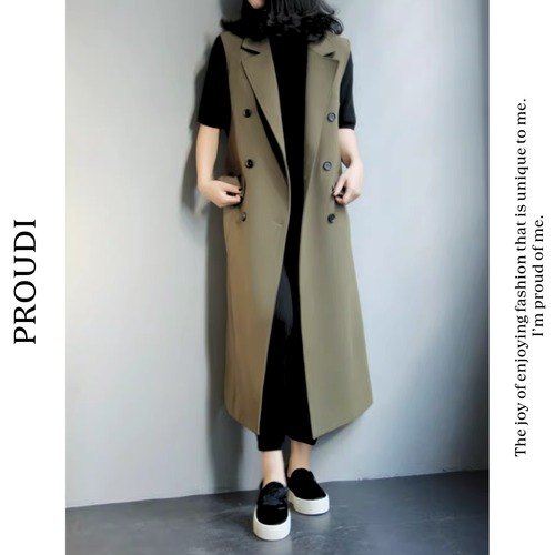 【フレンチスタイルロングベスト】P02056