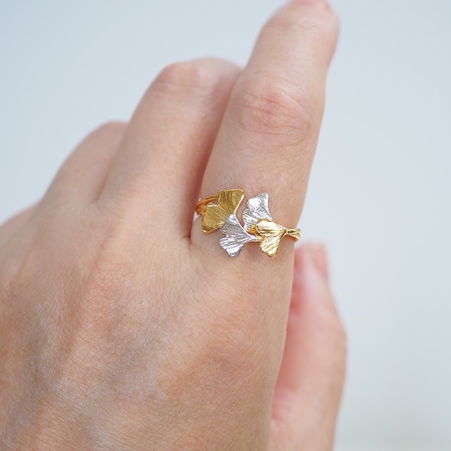 銀杏のリング(silver×gold)
