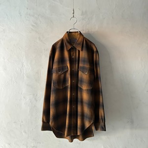 -PENDLETON-  60's 2tone shadow check wool shirt