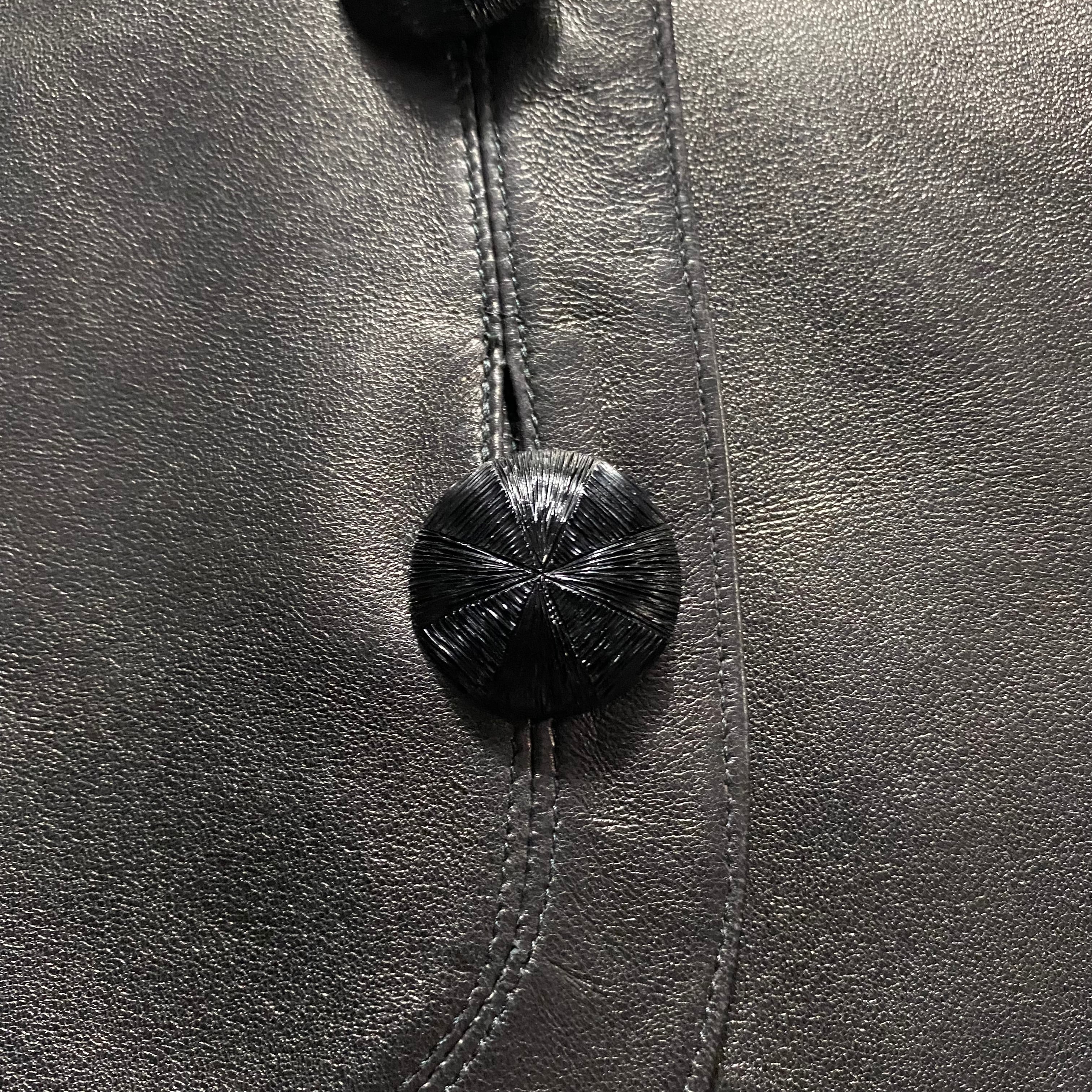 vintage YVES SAINT LAURENT RIVE GAUCHE no-collar leather jacket