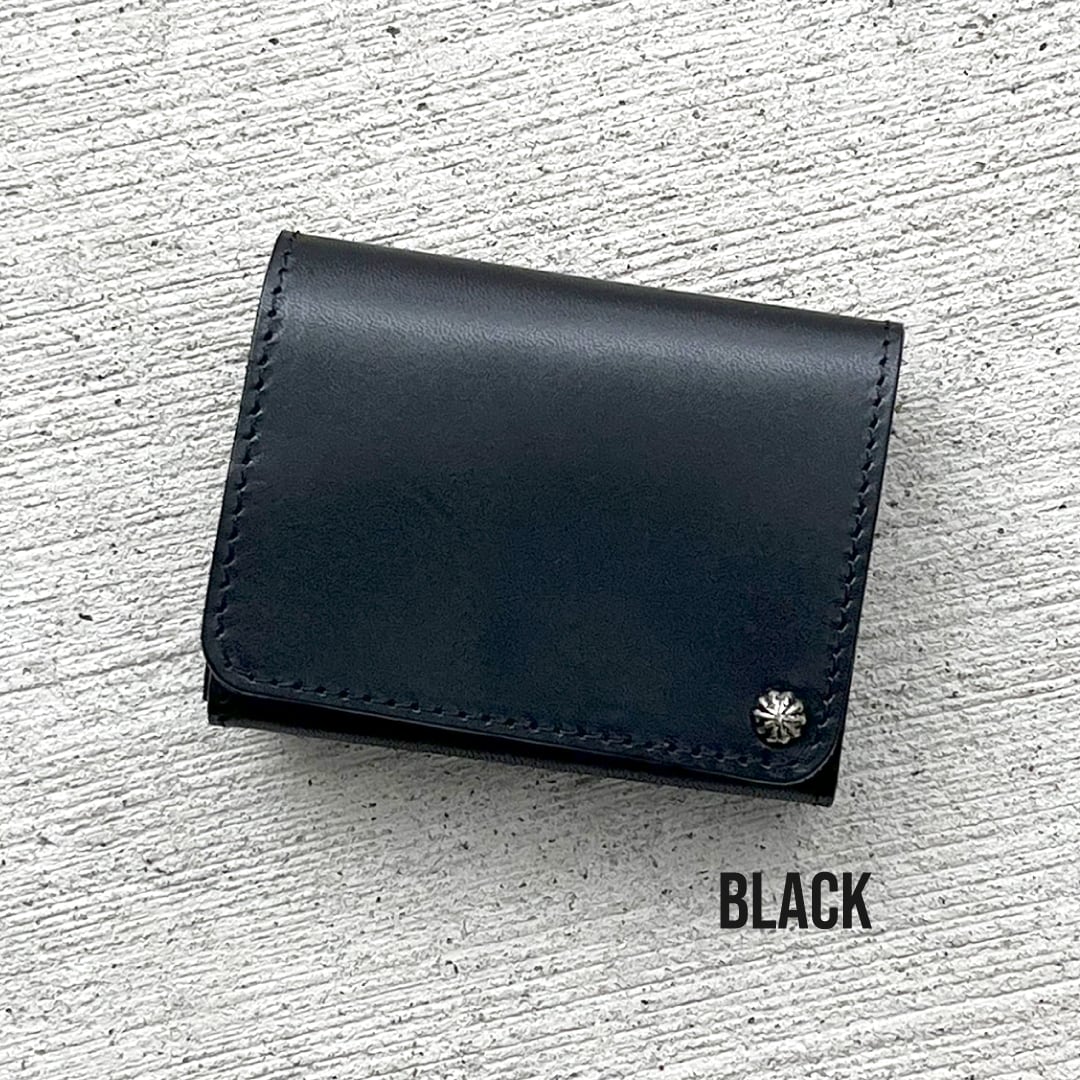 栃木レザー スタッズ コンパクト財布 5色展開 日本製 Made in Japan