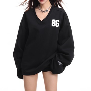 v-neck big silhouette sweatshirt la1326