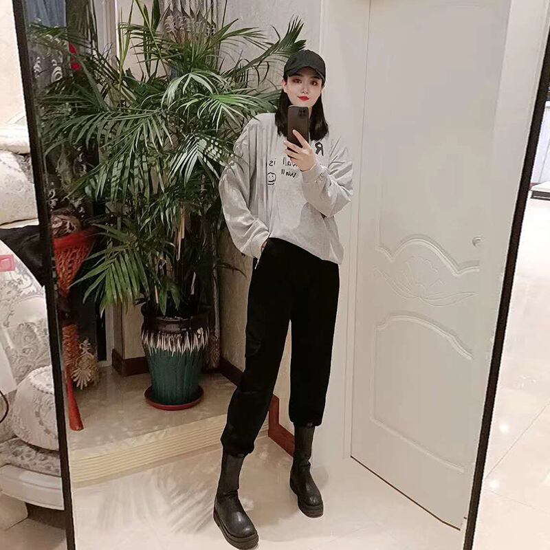 2020プラスサイズの女性の秋の服新しいウエスタンスタイルプラス脂肪プラス長袖Tシャツ脂肪姉妹緩い年齢減少トップ ミックスインファッション59996932221