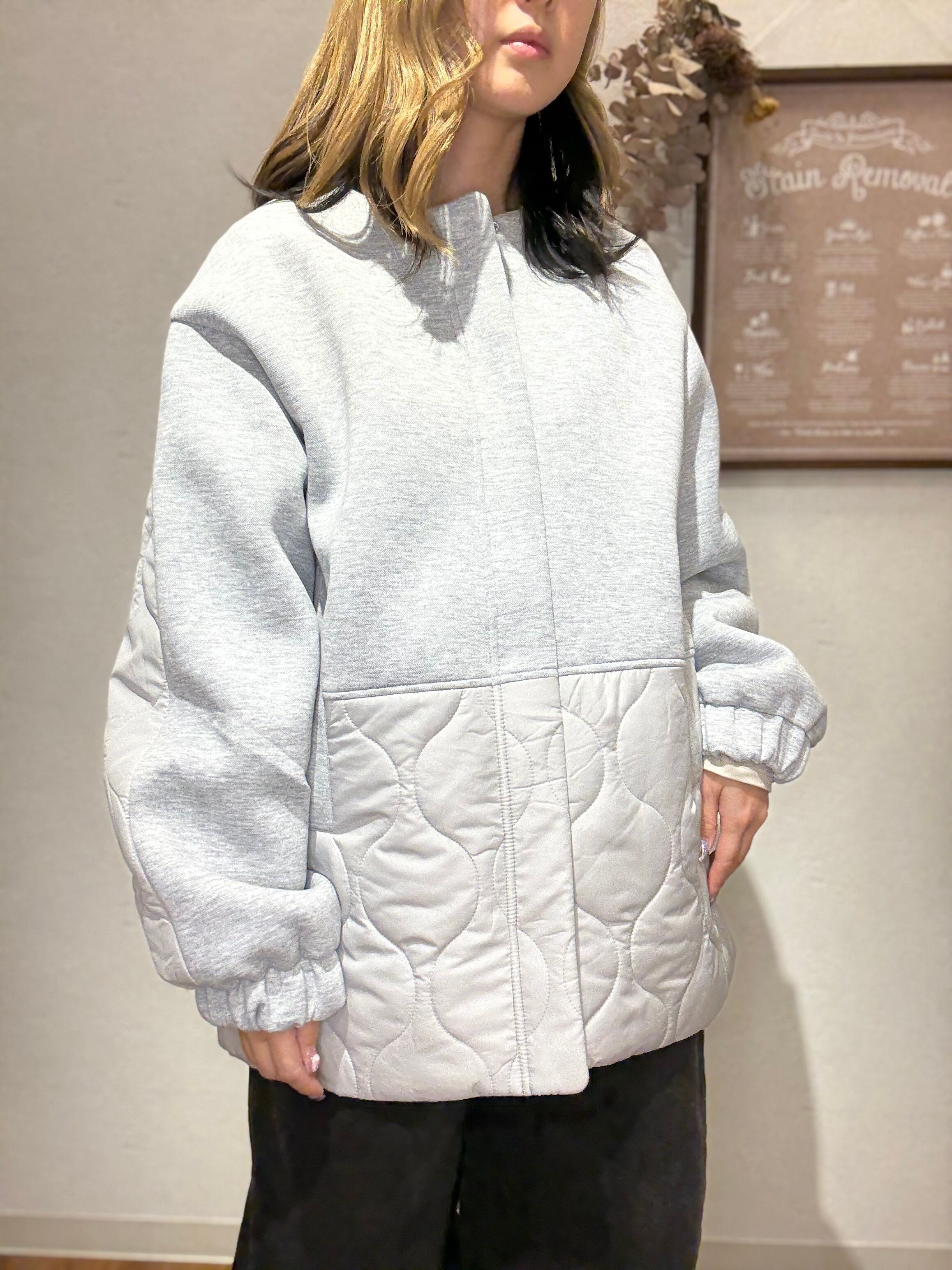 FURRY モスダンボール中綿切替ノーカラージャケット(P) | whispermusee