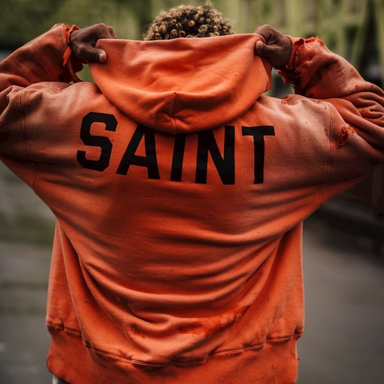 【SAINT Mxxxxxx】SM-HR1-0000-C57/BB_DBL FACE HOODIE/SAINT/ORANGE - 8