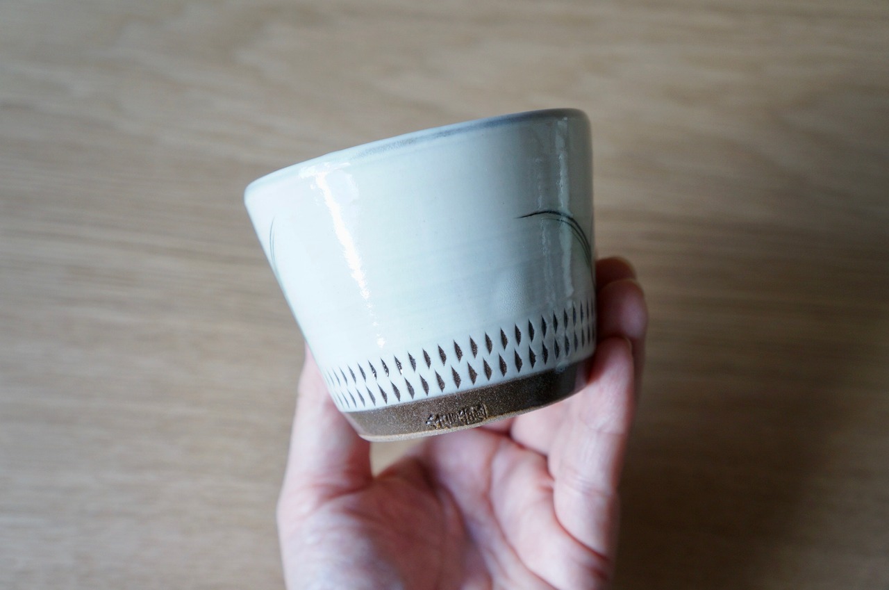 小石原焼　蔵人窯　蕎麦猪口　フリーカップ　麦 　①　［23-513］