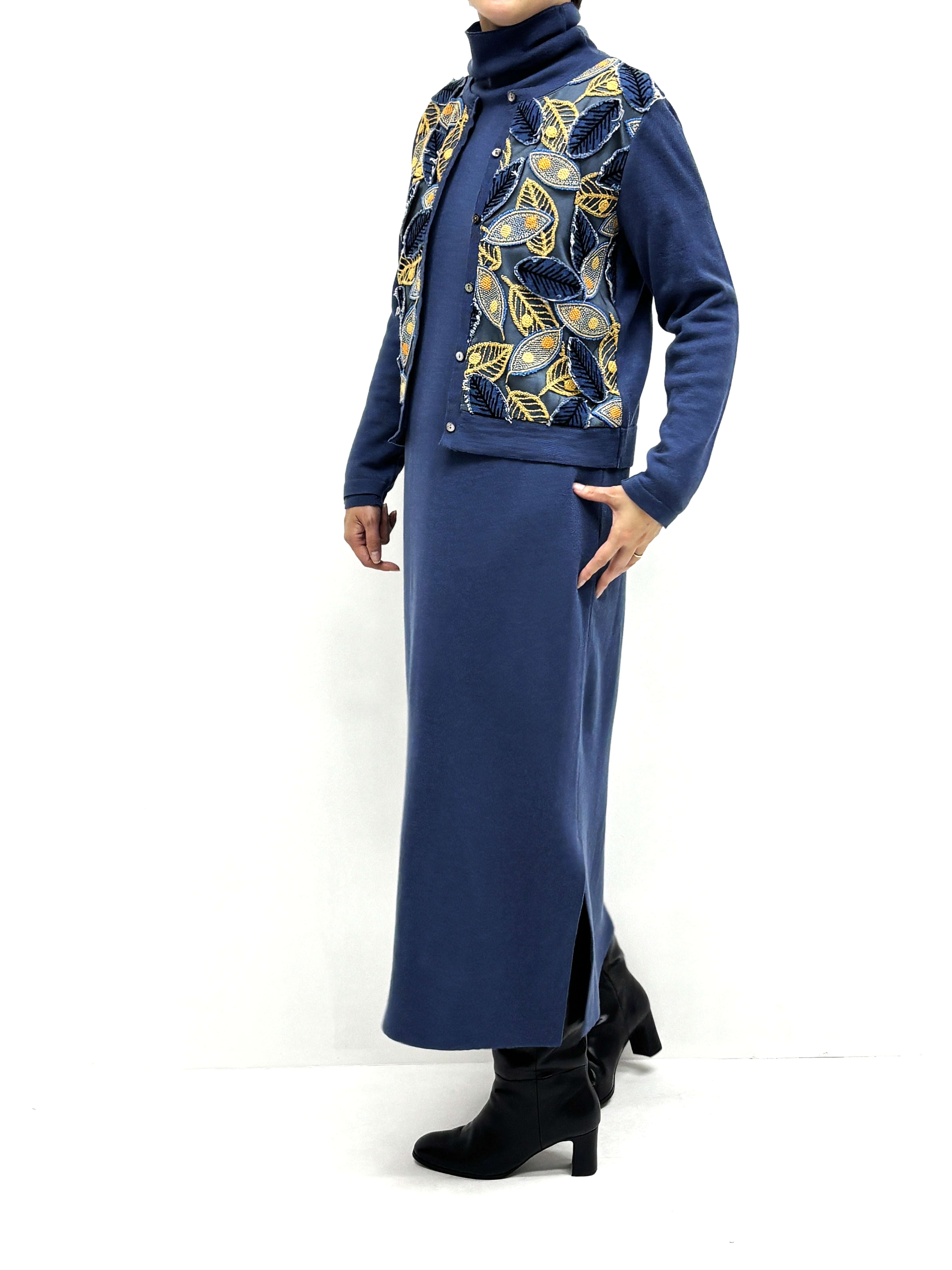 VICTORYニットワンピース(ブルー)