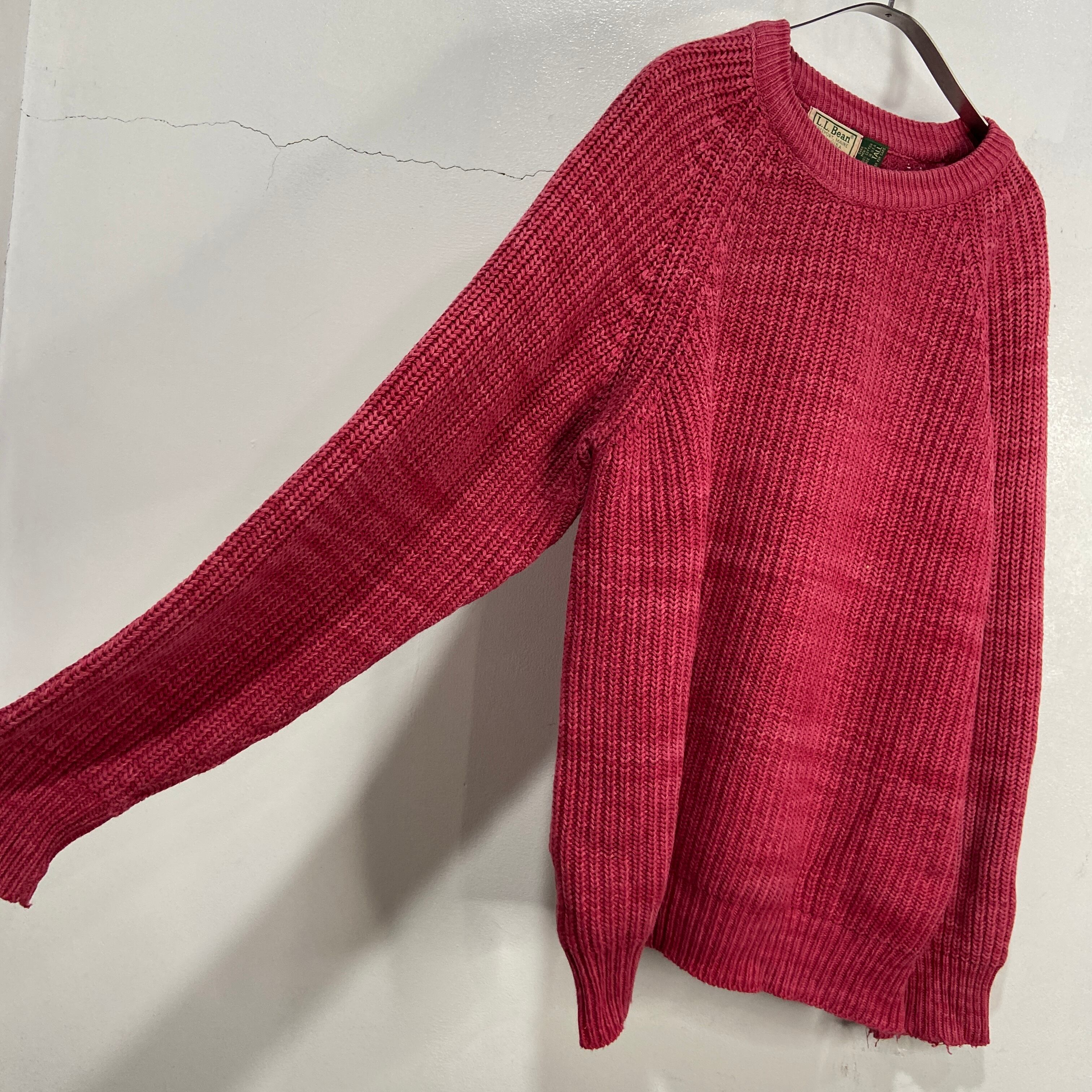 80s USA製 L.L.Bean コットンニット セーター 赤 L ビンテージ | 古着 