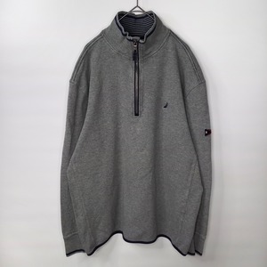 ノーティカ　ハーフジップ　スウェットプルオーバー　トレーナー　刺繍　グレー　XL