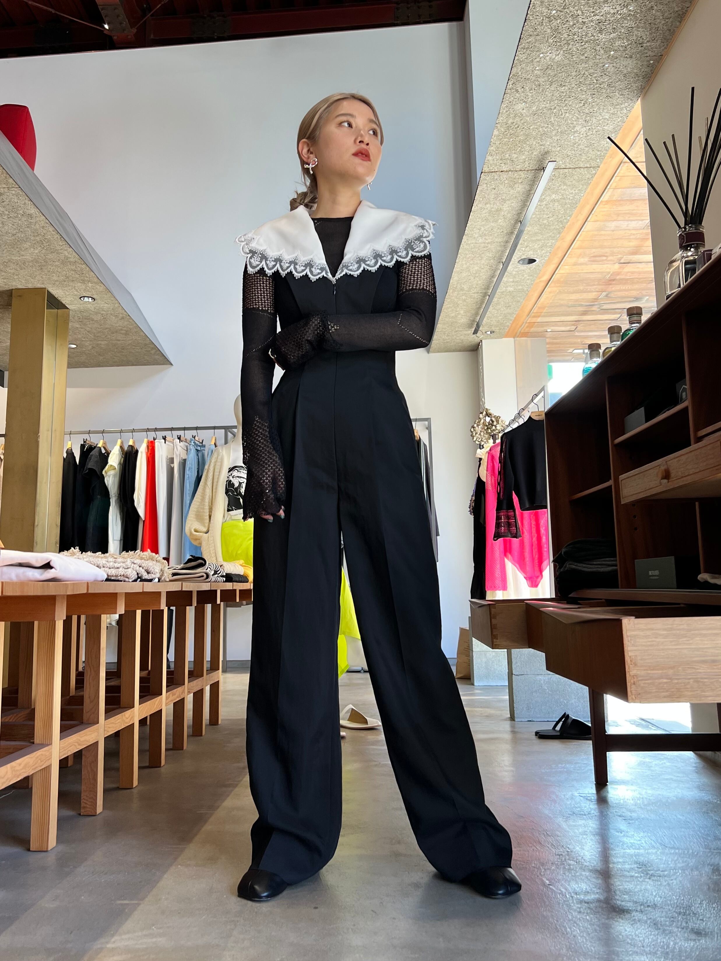 23SS】FETICO フェティコ / EMBROIDERY COLLAR JUMPSUIT | TRENT