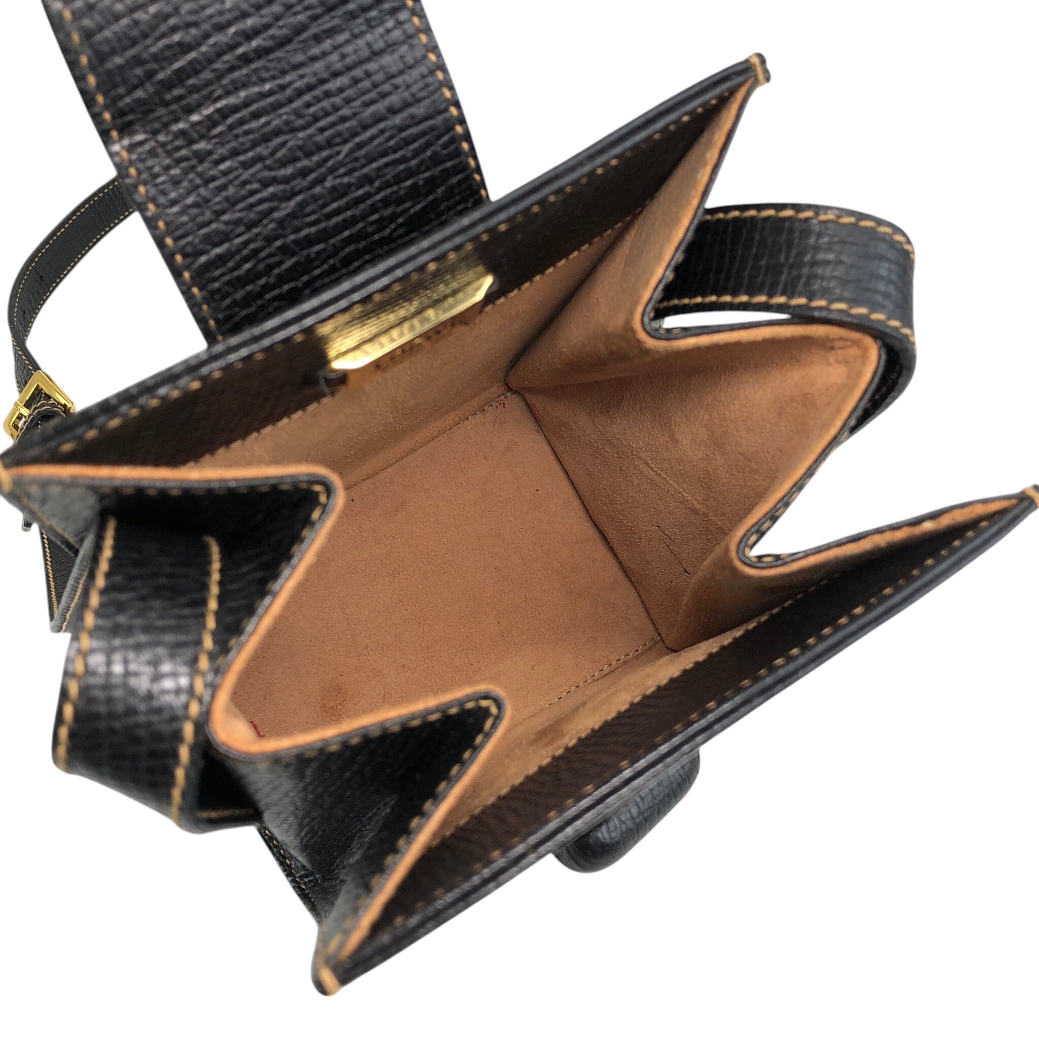 LOEWE ロエベ ショルダーバッグ ブラック ロゴ レザー ターンロック