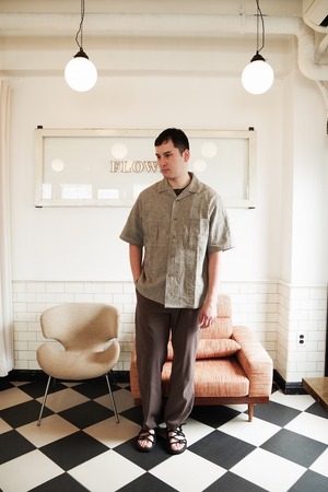 Nepped Check Open Collar Shirt