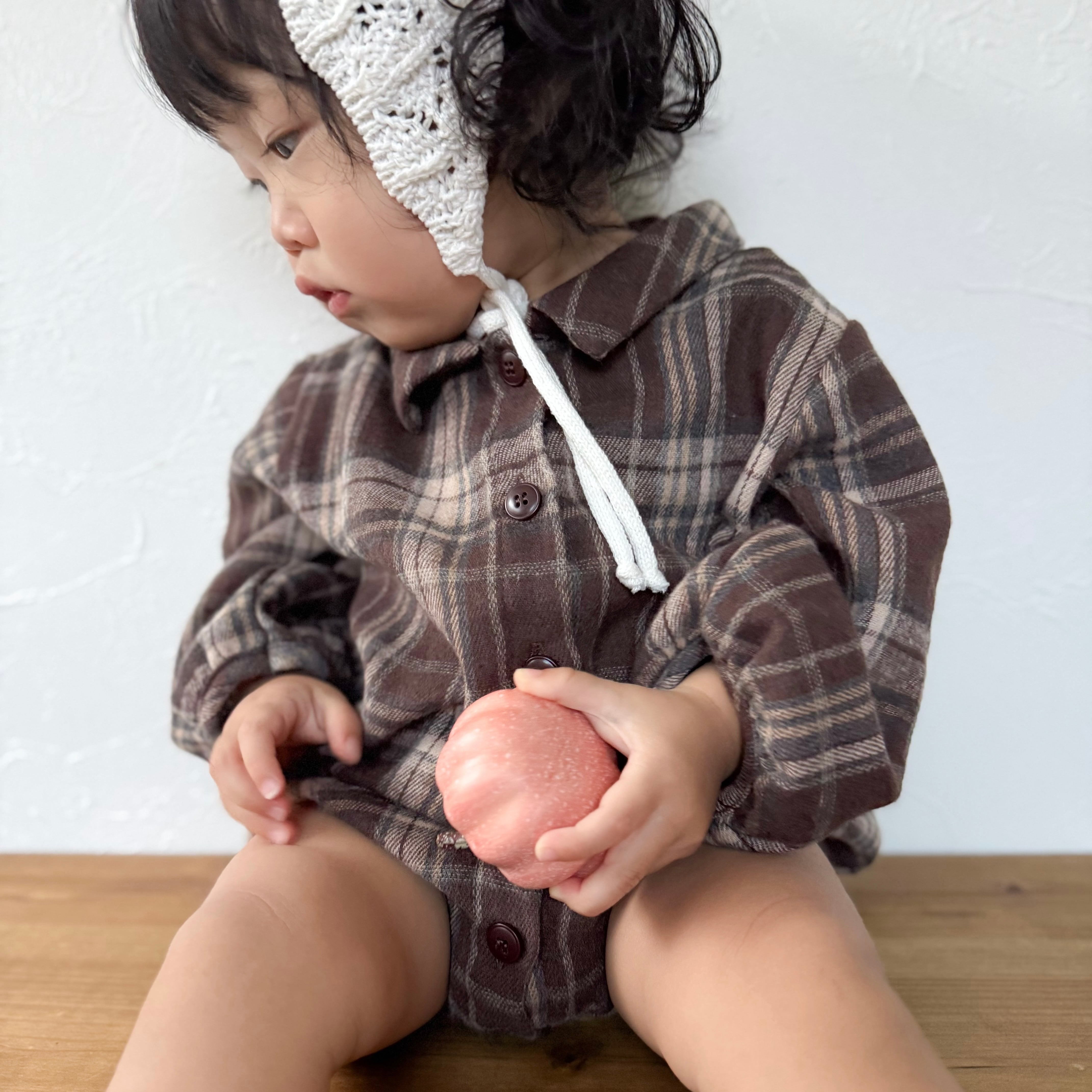 即納 bebe holic．blue check suspender suit［70・80］ | □ and