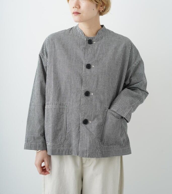 natural laundry（レディース）ダンプワッシャーチェック ワイドカバー
