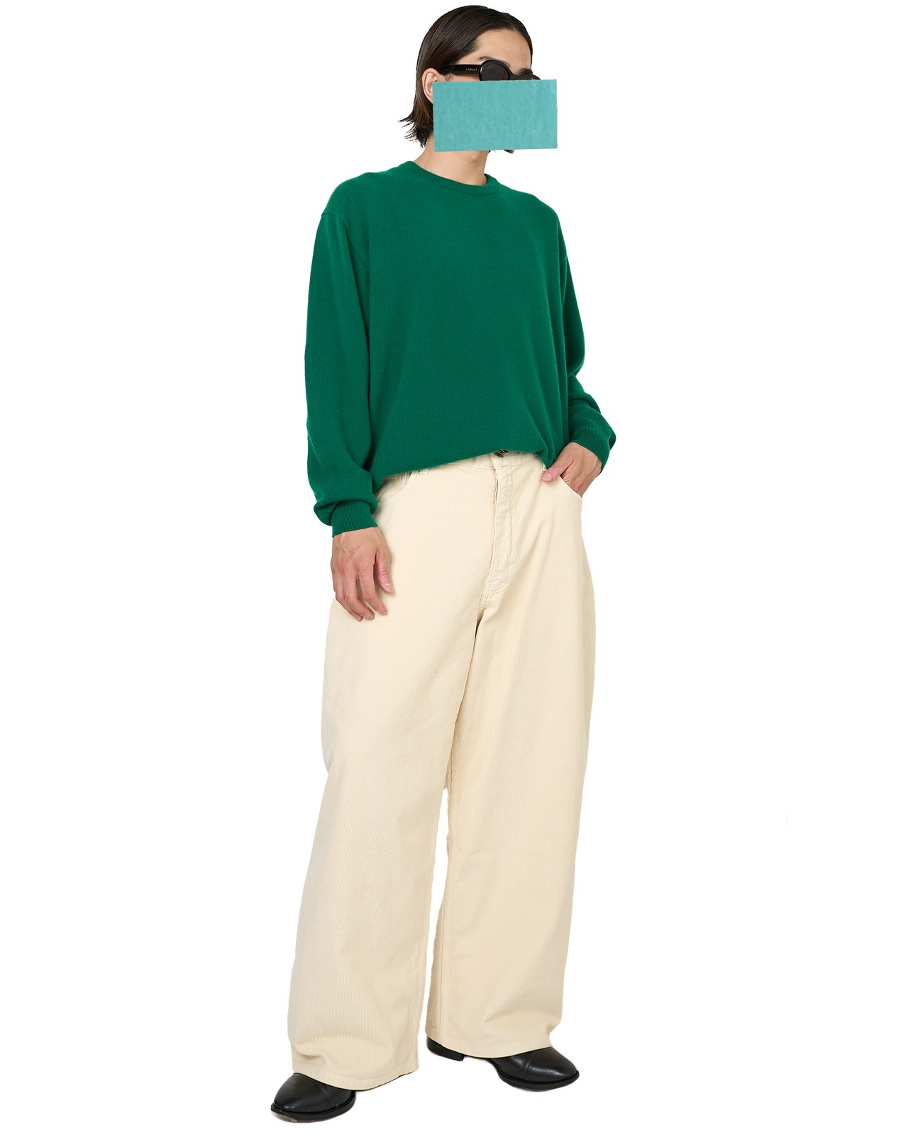 ssstein "PURE CASHMERE KNIT CREW NECK LS〔GREEN〕"