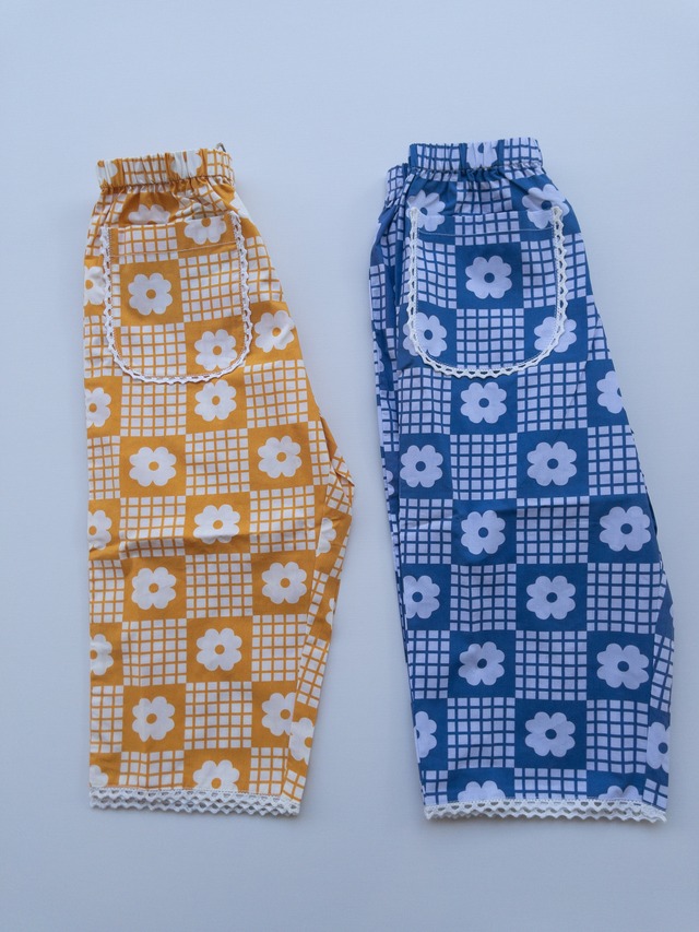 《即納》outlet FISH&KIDS/YELLOW FLOWERS RETRO PANTS
