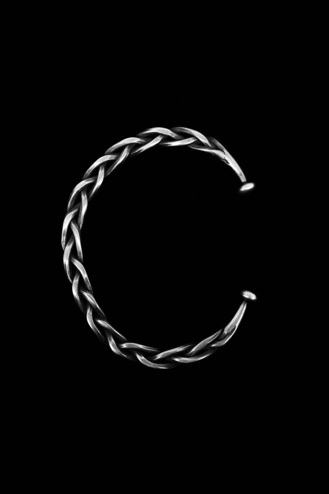 "Karen Silver" Handwoven Twist Bangle