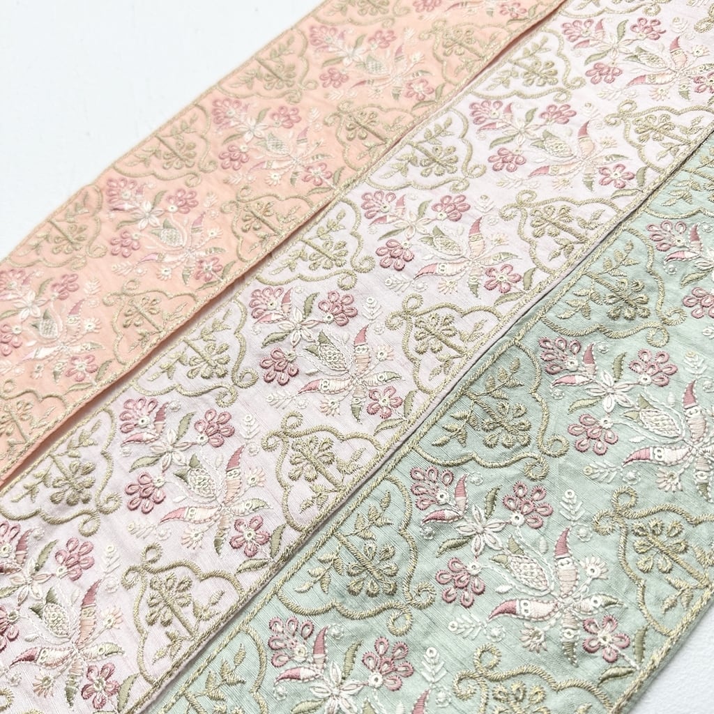 プリンセスノワール［サーモンピンク］インド刺繍リボン 2154 | PAY ID